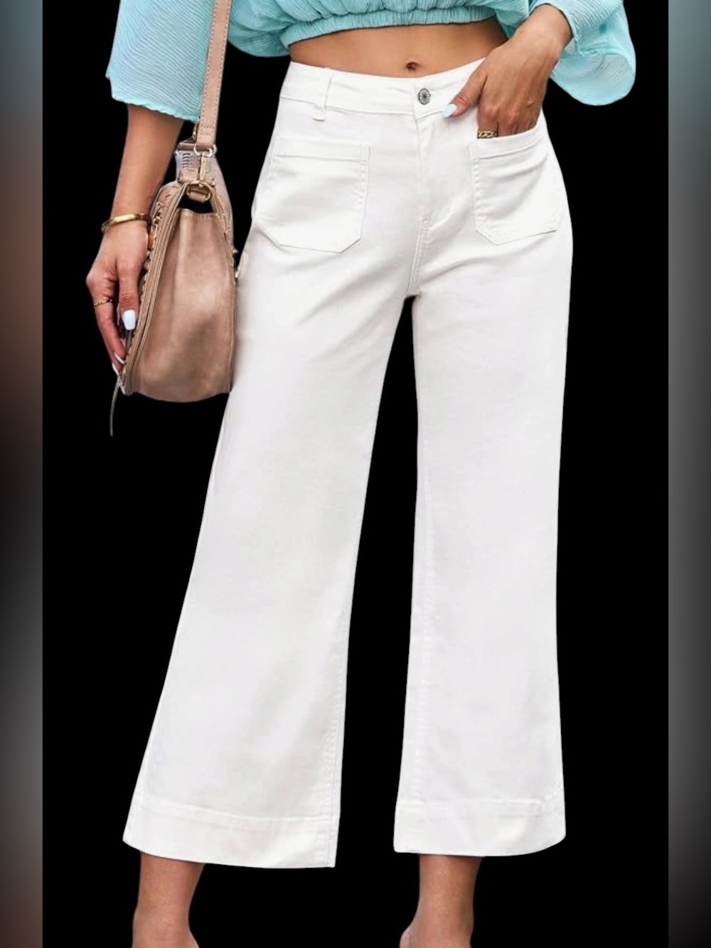 White Baggy Wide-Leg Jeans
